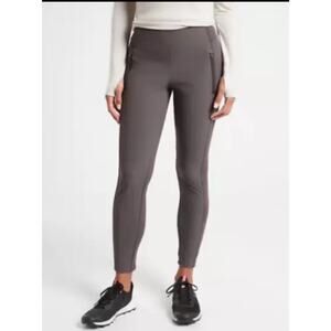 ATHLETA Headlands Hybrid Tight Cargo Pants Leggings Size 2 Brown Taupe Zipper